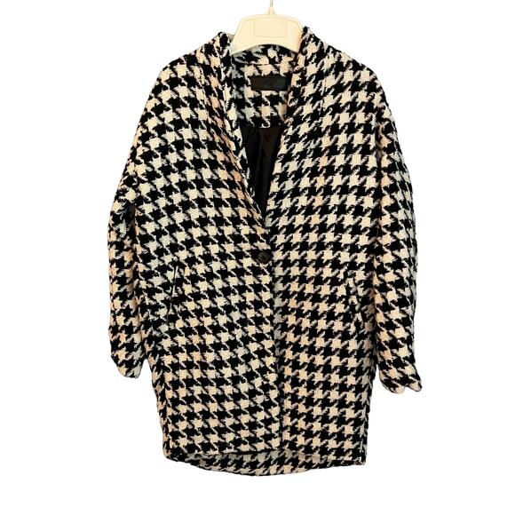 NEW Blank NYC Black White Checkered Your Own Beat Jacket Coat Size X-Small - Picture 2 of 14